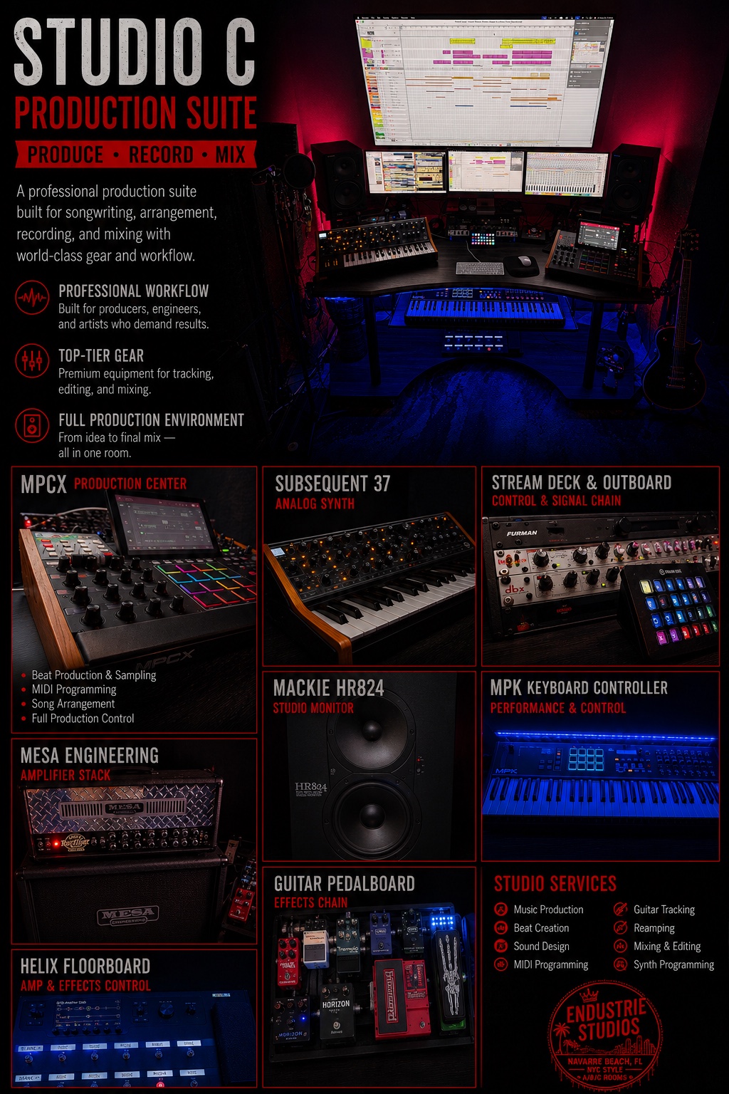 Studio C — Production Suite infographic